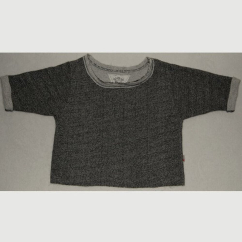 T2Love Girls Size 10, Gray Crop Top with Raw Hem